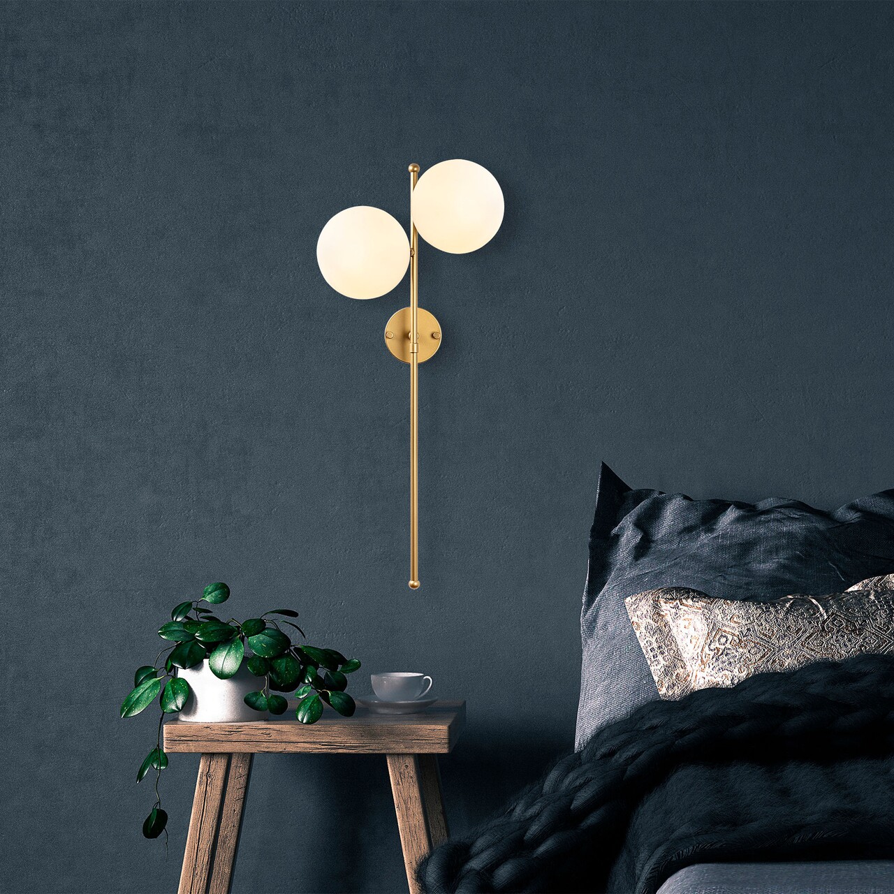 Aplica de perete, Fazli - 10410, Fulgor, 32 x 27 x 72 cm, 2 x E14, 40W, auriu - imagine 6